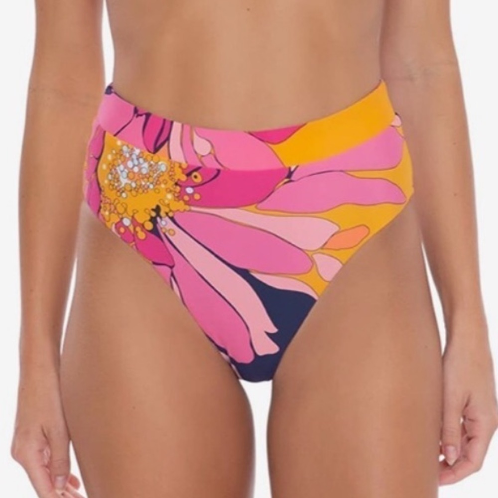 Trina Turk Breeze High Waisted Reversible Bikini Bottoms Size 6